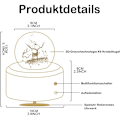 Miniatyrbillede 2 af 5: Roterende musikboks i træ, 3D krystalkugle, med varmt lysprojektionsfunktion, roterende krystalkugle, fødselsdagsgave, julegave (Élan)