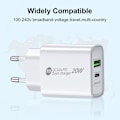 Miniatyrbilde 4 av 5: PD12W mobiltelefonlader 2.4A ladekabel Type-c adapter PD+USB reiselader