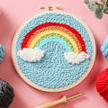 Miniatyrbillede 3 af 5: Broderi Starter Kit til Voksne, Broderi med Punch, Nemt Håndværk, Broderi Starter Kit (Regnbue)