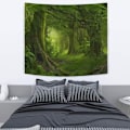 Miniatyrbild 5 av 5: Psykedelisk väggbonad Skog Träd Tyg Vägg Marsel Väggdekoration Hem Salon Bohemisk Bohemisk Bohemisk Landskap med kort mjuk tygplysch