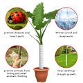 Miniatyrbillede 2 af 5: Sæt med 4 bagagerumsbeskyttere i plast Spiral træbeskytter Bark beskytter rør wrap til at beskytte unge planter mod skader (hvid, lille)
