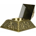 Miniatyrbillede 3 af 5: Egyptisk pyramide model Metal statue, retro ornamenter dekorationsgenstande håndværk til dekoration/gave/samling (brunet)