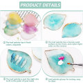 Miniatyrbillede 5 af 5: Bladformet Resin Neglekunst Palet Gel Polish Farveblanding Palet Negletegning Maleplade Display Stativ DIY Manicure Værktøj til Maling, Placering