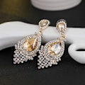 Miniatyrbilde 2 av 3: Champagne, Dameøreringer Anheng Sparkle of Water Drop Crystal Rhinestone Smykker Bryllupsgave