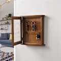 Miniatyrbild 2 av 5: Retro nyckelskåp i trä för väggmontering, rustikt hus med hängande dörr, antik färg