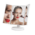 Miniatyrbillede 5 af 5: Makeup spejl, Nestling Triptych forstørrelsesspejl med 22 stk. LED-lys, 10X/3X/2X belyst spejl med touchskærm, dobbelt strømforsyning, 180° justering