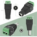 Pikkukuva 5 / 5: Sarja, jossa 10 kpl 5,5 mm x 2,1 mm DC-uros- ja naarasvirtaliittimiä 12 V:n adaptereita videovalvontakameran DVR-turvajärjestelmän LED-valolle