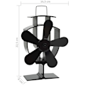Miniatyrbilde 2 av 5: Vifte, varme-drevet, 5 blader, høy temperaturmotstand, stillegående, aluminiumslegering, peisvifter for brennerpeis, vinterhjem