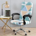 Miniatyrbild 4 av 4: Kontorsstolsöverdrag (M) Universell stretch mikrofiber tvättbar stolsöverdrag kontor stretch fåtöljöverdrag bekväm chefsstol