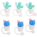 Miniatyrbilde 1 av 5: 6 stk Silikon Straw Tips Deksel, Gjenbrukbare Drikkestraw Caps Tips Lopp, Søte Straw Plug Straw Beskytter For 6mm Straws Style A