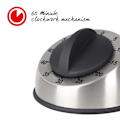 Miniatyrbillede 4 af 5: Køkken Timer Køkken Timer Tegnefilm Timer Rund Rustfrit Stål Bord Timer Sort