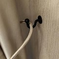 Pikkukuva 3 / 5: 6 kpl Verhonpidikekoukkuja ja 6 laajennusruuvia, Verhonpidikkeet, Tyylikkäät U-muotoiset verhotelineet, Seinäkoukut, Ripustuskoukut (Musta)