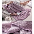 Miniatyrbilde 3 av 4: Koselig omslagsjal i ull for kvinner, pledd Pashminas tildekking vinteromslag for kvinner, varmt teppe cape omslag sjal (rosa)