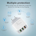 Miniatyrbilde 4 av 5: LED 3USB QC3.0 mobiltelefon hurtiglader lader multi-port ladehøve europeisk standard