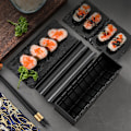 Miniatyrbilde 4 av 4: Sushi Maker Kit 10 stk, DIY Sushi Making Kit Roll Sushi Maker Risrullform med Bambus Sushi Roller Matte, Hjemme Sushi Verktøysett for Nybegynnere Enkelt Su
