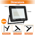 Pikkukuva 2 / 4: Hengda 100W ulkoinen LED-valonheitin, korkea kirkkaus, lämmin valkoinen 3000K