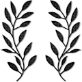 Miniatyrbillede 1 af 4: 2 stk. Metalblad Vægdekoration Vin Oliengren Blade Vægkunst Smedejern Rul Stue, Soveværelse, Udendørs Dekoration (Sort)