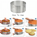 Miniatyrbillede 3 af 5: Ring Cutter Lagkage Slicer, Justerbar Ring 7 Lag Mousse, Til Nemt at Skære Kagebunde, DIY Rund Brød Bageform