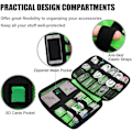 Miniatyrbilde 4 av 5: Tilbehørsveske Reise Elektronikk Organizer Etui for Powerbank, Ladekabel, Nettbrett, osv. (Svart)