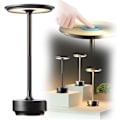 Miniatyrbillede 1 af 5: Led-bordlampe uden ledning Dæmpbar metal USB genopladelig bordlampe -1 stk-XIN sort