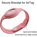 Miniatyrbillede 4 af 5: AirTag Anti-Lost Lille Håndled Sikkerhedslås Armbånd Etui, Blødt Silikone Armbåndsetui til AirTag GPS Tracker (Håndled 6.3\" - 7.3\") - Pink, 2-Pak
