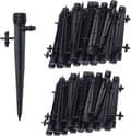 100 st Micro Drip Bevattning Sprinkler, 360 Grader 8 Hål Vattenflöde Bevattning Emittrar för 1/4 (4-7mm) Rör, för Trädgårdsdroppbevattningssystem,Bl