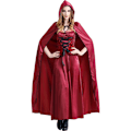 Miniatyrbillede 2 af 5: Halloween kostume Lille Rødhætte kostume voksen system fristelse kvindelig rollespil vampyr prinsesse lang nederdel sjal
