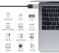 Pikkukuva 2 / 5: USB C - USB -sovitin (2 kpl), USB-C - USB 3.0 -sovitin, USB Type-C - USB -sovitin, Thunderbolt 3 - USB -naaras OTG -sovitin MacBook Prolle, Airille, iP:lle