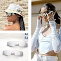 Pikkukuva 4 / 5: Futuristisset lasit Hopea Futuristisset aurinkolasit Alien Cyclops Futuristisset aurinkolasit Aurinkolasit Sopii Halloweeniin, Cosplay-asu rekvisiitta lasit