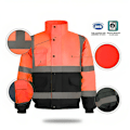 Pikkukuva 2 / 3: Hyvin näkyvä heijastintakki - 2 tonnin fluoresoiva oranssi/laivastonsininen - Koko: 2XL