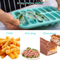 Miniatyrbillede 3 af 5: 3x Grå Silikone Isterningbakke, Isterningform med låg, Pølse- og Hotdogform, Tåler opvaskemaskine og ovn, Velegnet til vandflasker