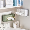 Miniatyrbillede 5 af 5: (Hvid) Vægmonteret Tissue Box Moderne Plast Tissue Box Stue Badeværelse Hjemmeindretning Grå