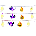 Miniatyrbilde 1 av 3: Fargerike lyslenker Halloween-layout edderkopp flaggermus spøkelse gresskar spøkelsesfestival dekorative lys anheng lysstreng