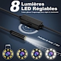 Miniatyrbillede 5 af 5: Endoskopkamera, 1920P HD Rørinspektionskamera, IP67 Endoskopkamera med 8 LED-lys 5m Semi-rigid kabel til iPhone iOS iPad Android Smartphone