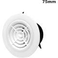 Pikkukuva 2 / 4: Pyöreä ilmanvaihtoritilä laipalla ja hyttysverkolla (75 mm)