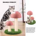 Miniatyrbilde 5 av 5: Rosa sisal katteskrapepost med soppdesign dekket med mykt og glatt sisaltau for katt
