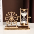 Miniatyrbillede 2 af 3: Pariserhjul timeglas dekoration enkel retro pariserhjul timeglas display form fødselsdag gave (guld)