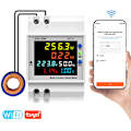 Miniatyrbild 5 av 5: Tuya WiFi Intelligent Elmätare för Hemmet med Digital Display, Spänning och Strömstyrka på DIN-skena, Frekvensjämförelse, Multifunktion
