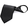 Miniatyrbillede 5 af 5: Sorte slips til mænd til drenge, clip-on slips, ensfarvet uniform, forjusterbar slips til dimission, bryllup, mand