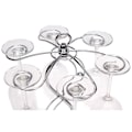 Miniatyrbilde 2 av 3: Vinstativ i rustfritt stål, elegant tørkestativ for glass/stativ for vinglass/oppbevaring av stettglass med 6 kroker for flere bruksområder, sølv
