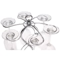Miniatyrbillede 2 af 3: Vinglasophæng i rustfrit stål, elegant glasstativ/vinglasophæng/stativ til opbevaring af vinglas med 6 kroge til flere formål, sølv