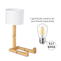 Miniatyrbild 3 av 3: Robot Sänglampa Tyg Lampsskärm Fällbar Massivt Trä Lampkropp Sovrum Vardagsrum Kreativ Bordslampa