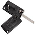 Miniatyrbillede 3 af 5: 2 knapper nøgleskal kompatibel med CE0523 folde-flip nøgle til Peugeot 207 307 308 407 408 3008 5008 Citroen C2 C3 C4 C5 C6 C8 (2 knapper, CE0523)