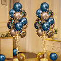 Miniatyrbilde 3 av 3: Ballongstativ med lyslenke, sett med 2 lyseblå ballongstativ, dekorasjon til bryllup, babyshower, bursdagsfest, utdrikningslag
