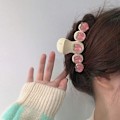Miniatyrbillede 4 af 5: 2 stk. hårklemme clips søde fersken hårklemmer hårstyling kæbeklemmer skridsikre hårspænder klemme til kvinder piger hårtilbehør hvid