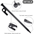 Miniatyrbilde 3 av 5: 8 stk kraftige teltplugger, teltplugger, metallplugger, 20 cm høye styrke smidd jern camping teltplugger med krok og hull for camping, camping ca