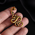 Miniatyrbillede 2 af 5: Street hip-hop trendy herre titanium stål python vedhæng halskæde guld