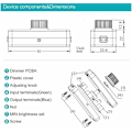 Miniatyrbild 2 av 5: 3-100W LED dimmer (roterande dimmer), används för dimbara LED, glödlampa, halogenlampa, 220-240V, ENTRUCTER ENTRUCTER CE, Svart