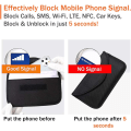 Miniatyrbild 2 av 5: Signal Blocking Bag, [2 Pack] GPS RFID Faraday Bag Shield Cage Holster Wallet Protective Case for Mobile Phone Privacy Protection and for Car Key, A