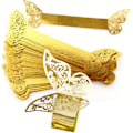 Miniatyrbillede 1 af 4: 100 stk. Servietringe - 3D Guld Sommerfugl Servietringe til Bryllupsreception Fest Restaurant Bord Banket Forbrugsartikler Indpakninger